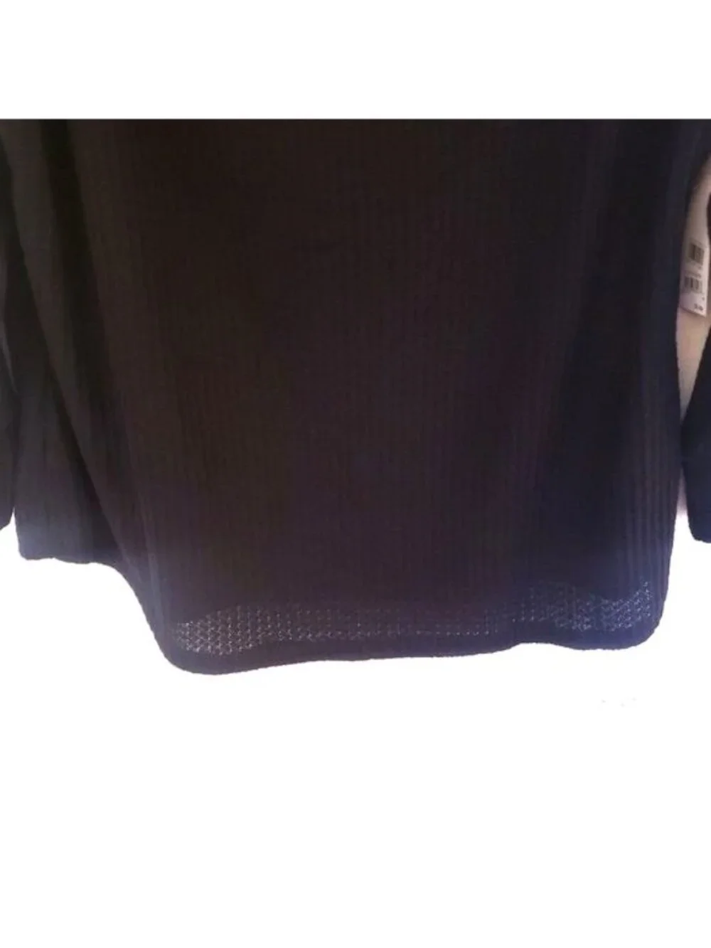 BP Ribbed Knit Black Cotton Blend Off The Shoulder Lightweight Top Size 1X NWT
